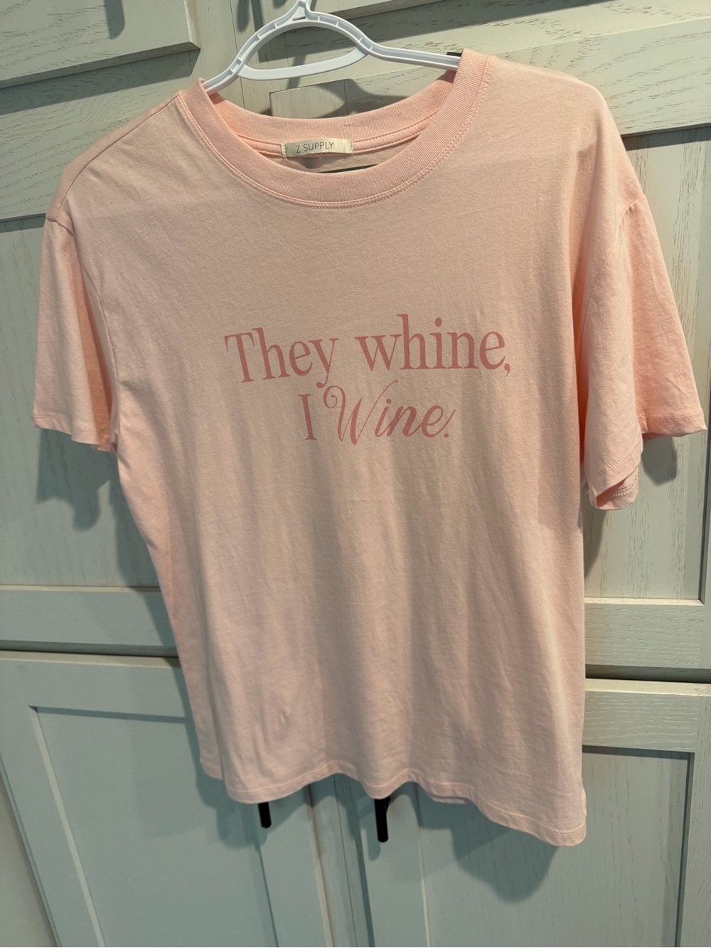 Z Supply Pale Pink 'They Whine, I Wine.' Graphic Tee